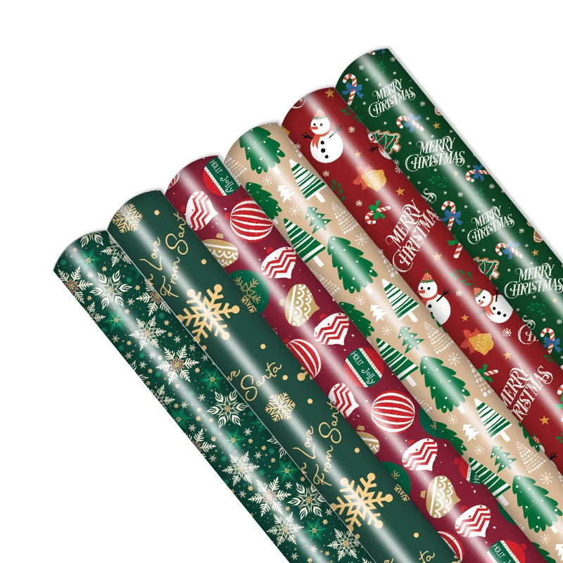 6 Pack of Festive Wrapping Paper
