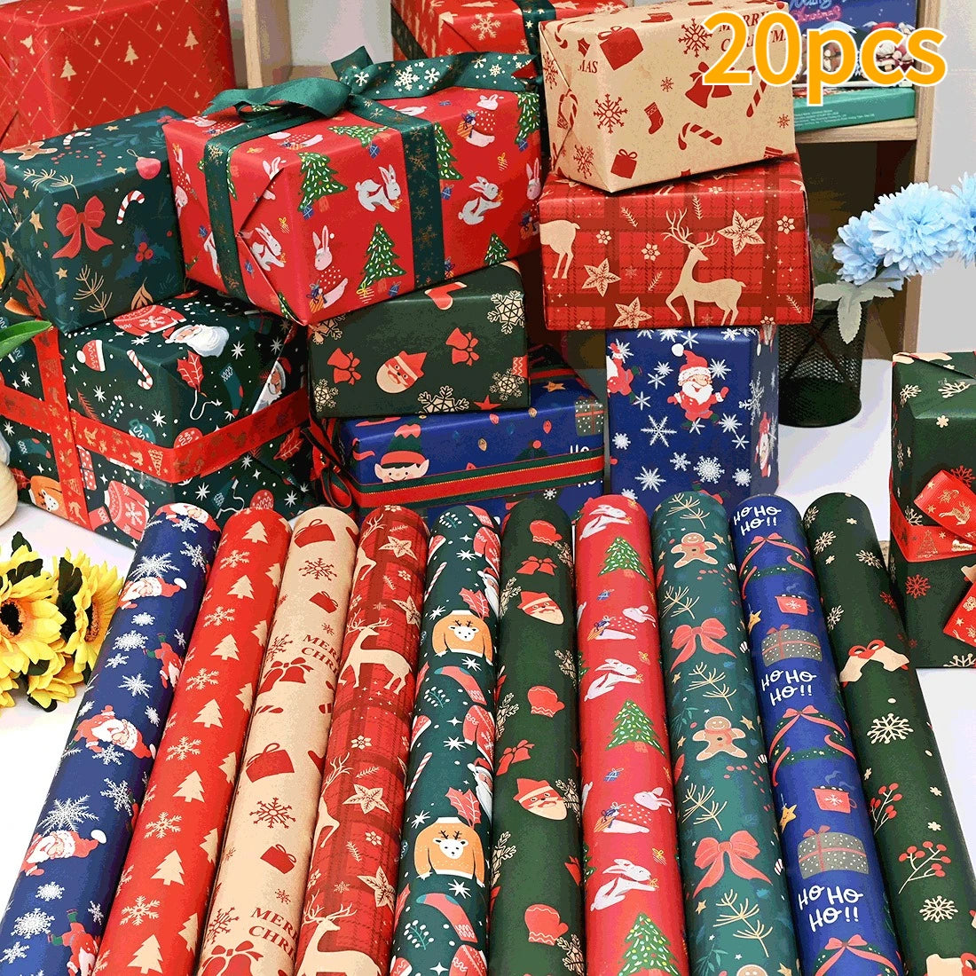 Large Christmas Wrapping Paper Bundles